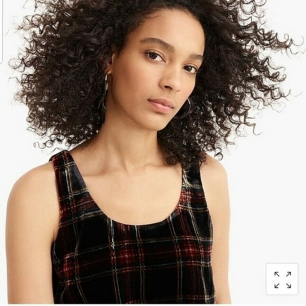 NWT J. Crew Velvet Stewart Plaid Tank - Picture 3 of 7